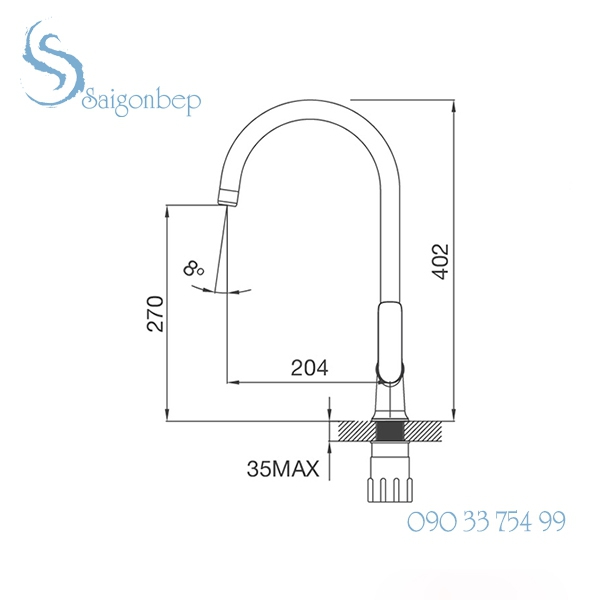 Vòi rửa chén Malloca K77C