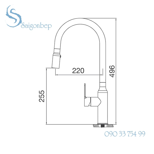Vòi rửa chén rút dây Malloca K046-S Vòi rửa chén rút dây Malloca K046-S