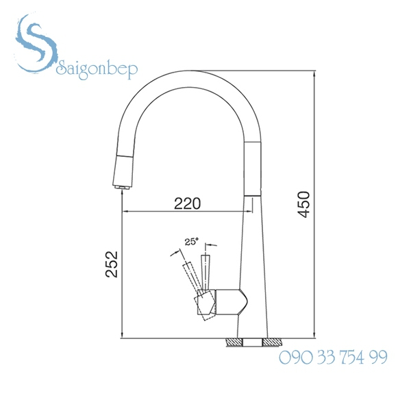 Vòi rửa chén rút dây Malloca K095-S