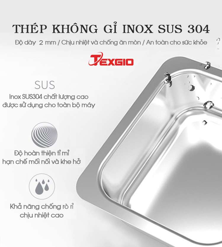Máy rửa chén công nghiệp sóng âm Texgio Ultrasonic Luxury TGU-1000XS